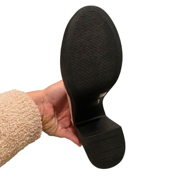 Allegra K White Lace Up/Zipper Platform Boots Size 7.5 - Picture 4 of 5